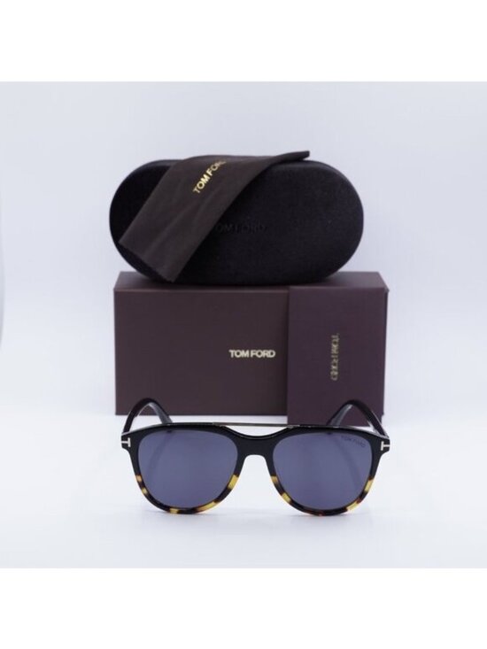 Tom Ford FT1098 05A Damian-02 Aviator Sunglasses - Black/Havana/Smoke main image 6